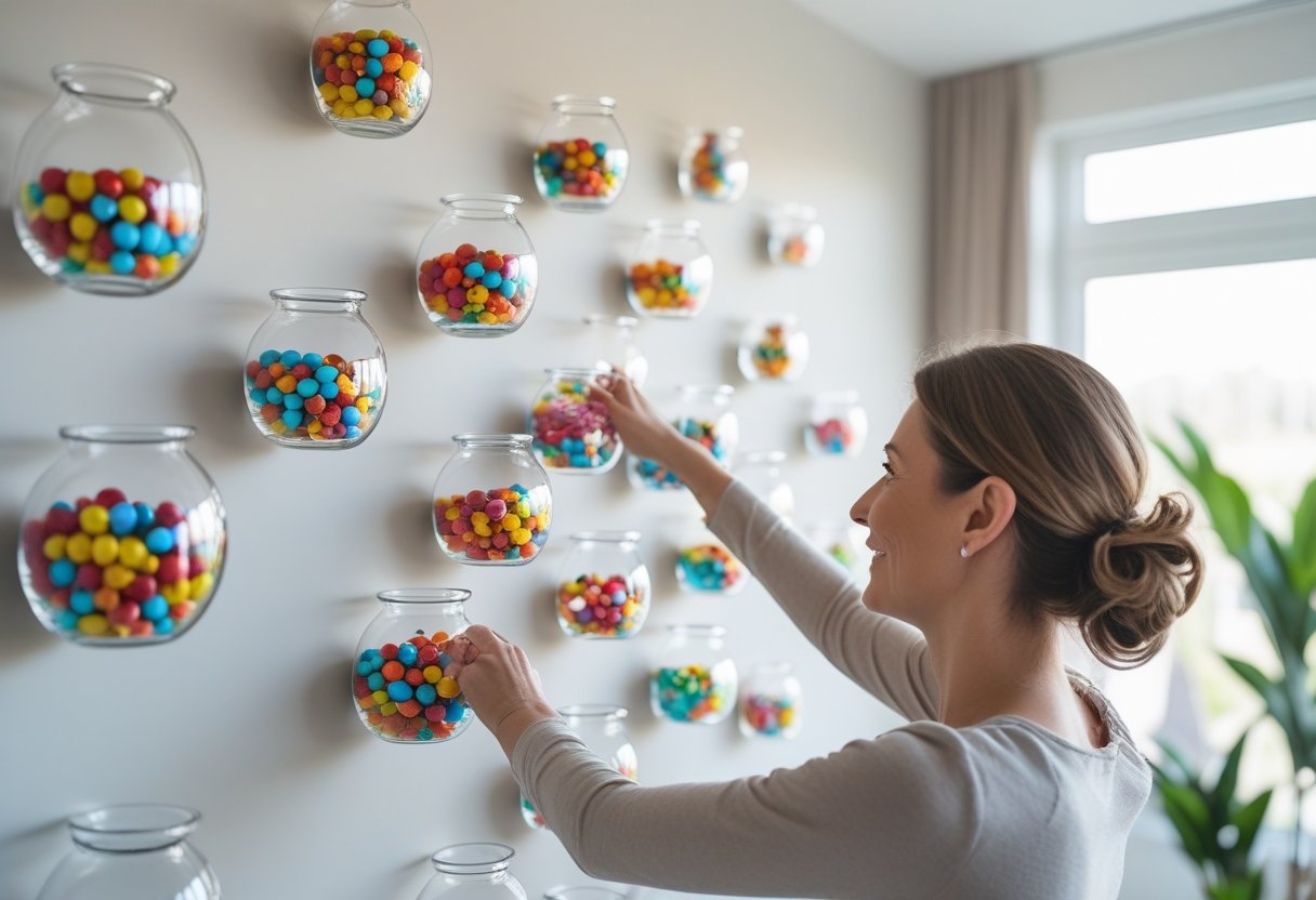 Sådan skaber du en unik vægdekoration med bonbonniere i glas